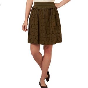 Isaac Mizrahi Live  Olive Lace Skirt Small